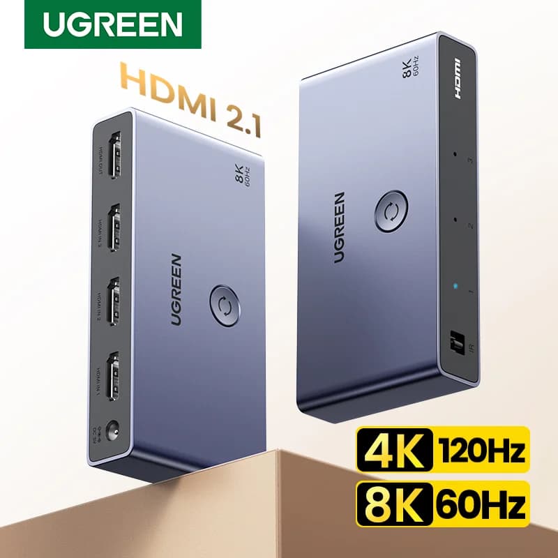 HDMI 2.1 Switcher, 3 bemenet, 1 kimenet, 8K, távirányítóval