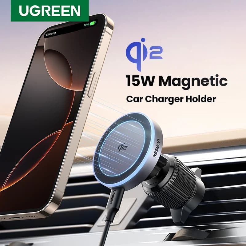 Qi2 15W mágneses autóban használható vezeték nélküli töltő iPhone-hoz