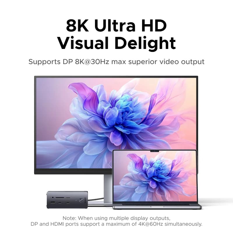14-in-1 USB-C dokkoló állomás, három kijelző, 10Gbps