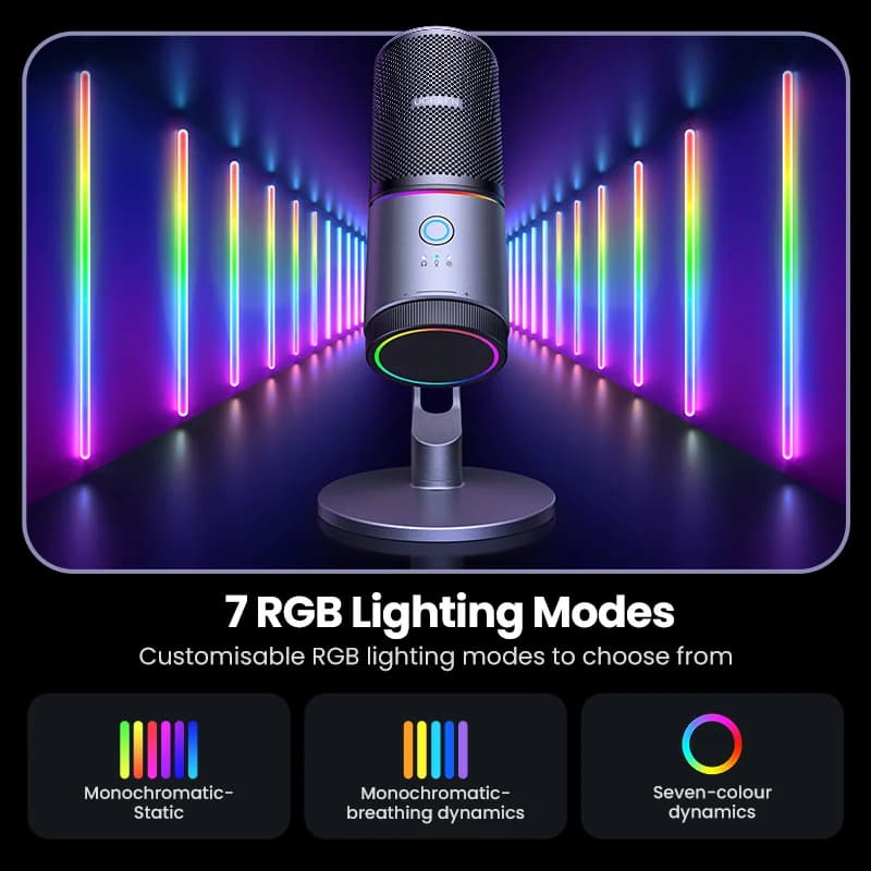 USB kondenzátor mikrofon RGB világítással
