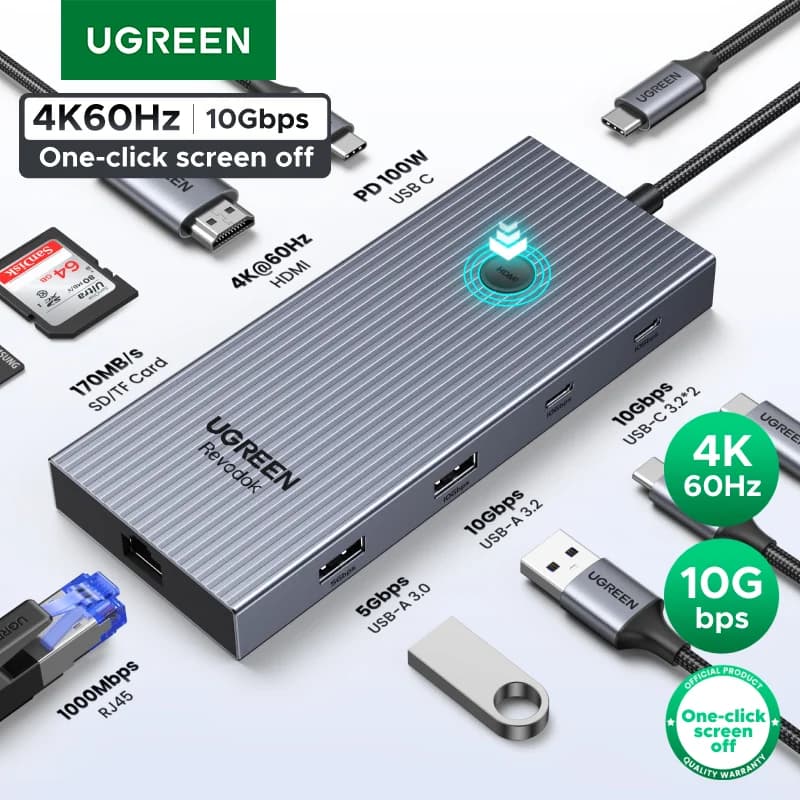 USB-C hub 4K HDMI-val, Ethernettel és 100W PD-vel