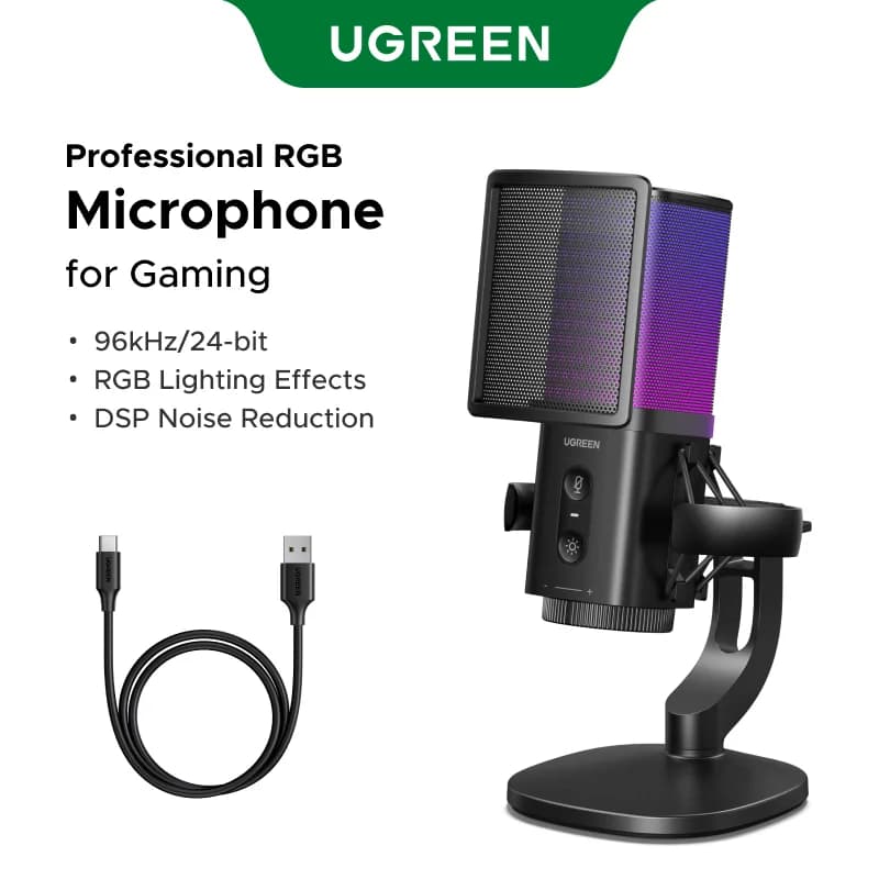 USB mikrofon érintős némítással és RGB világítással