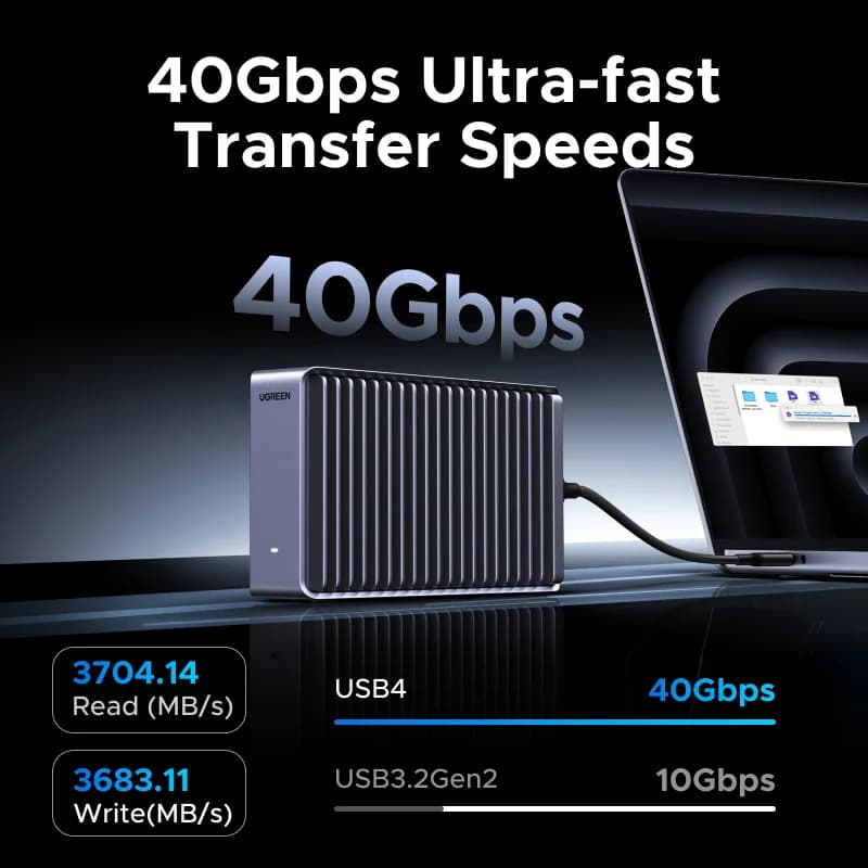 USB4 M.2 NVMe SSD ház, 40Gbps, Thunderbolt