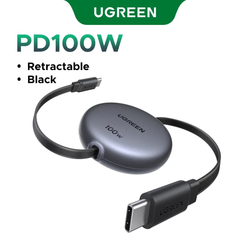 Visszahúzható 100W USB-C - USB-C gyors töltőkábel