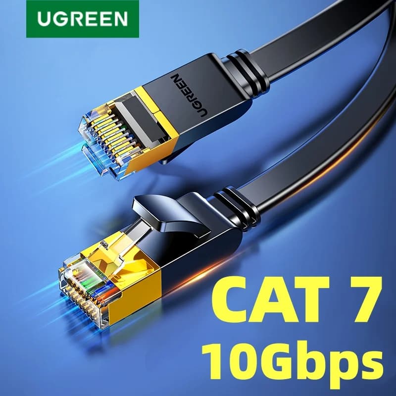 Cat 7 lapos Ethernet kábel, 10Gbps STP LAN vezeték